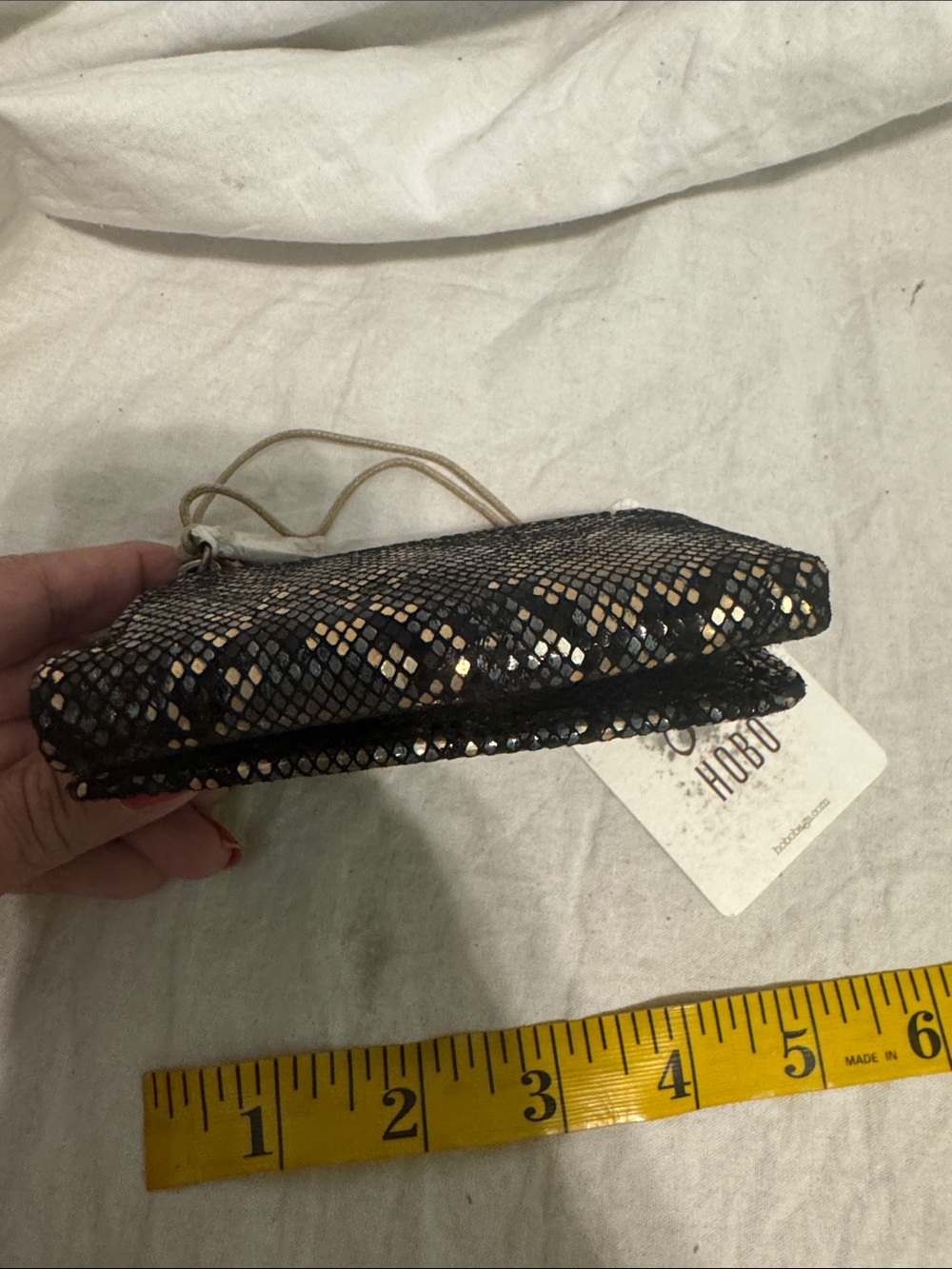 HOBO Black and Tan Snakeskin-Print Folded Wallet - Picture 4 of 4